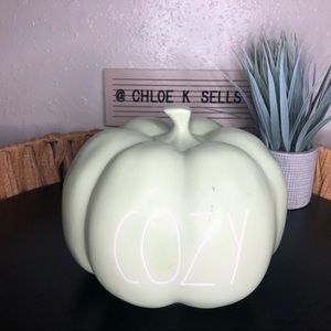 Rae Dunn Medium Mint Green Cozy Pumpkin.
